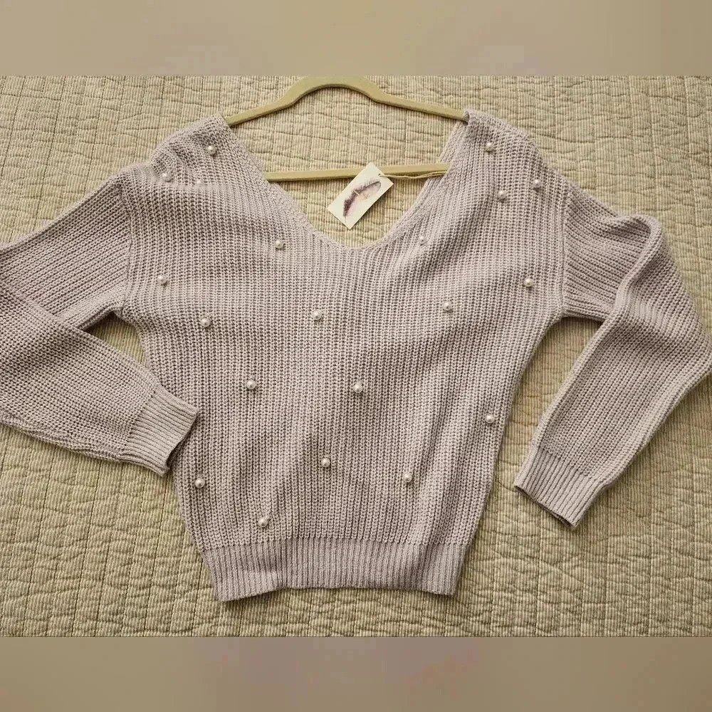 NWT Jessica Simpson Pearl knit sweater - Picture 3 of 7